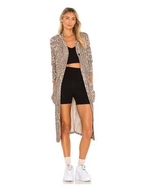 LNA Leopard Print Long Cardigan Size S
